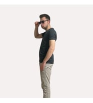 İtibar & Erkek V Yaka T-Shirt & Slim Fit (Antrasit)