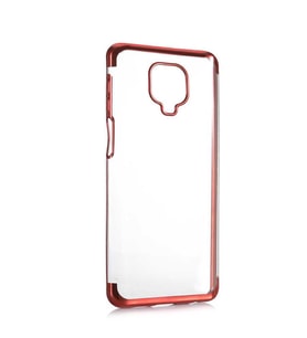 Xiaomi Redmi Note 9S Kılıf Zore Dört Köşeli Lazer Silikon Kılıf (Kırmızı)