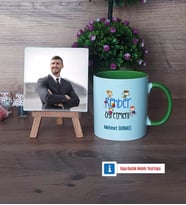 Rehber Öğretmen Fotoğraflı Dekoratif Taş, Kupa Bardak Beyaz Hediye Öğretmenler Günü Hediyesi (Model 14)