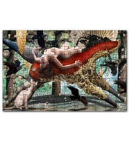 Cakapuzzle At Şeklindeki Tahtta Çıplak Genç Kadın Puzzle Yapboz MDF (Ahşap) (500 Parça)