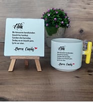 Ablaya Hediye Seti Kupa Bardak T Kulplu ve Dekoratif Taş Ablaya Doğum Günü Hediyesi (Model 5)
