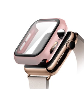 Apple Watch ile Uyumlu 4/5/6 Serisi 42MM/44MM 360 Derece Ekran Koruyucusu (Açık Pembe)