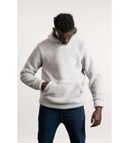 FBI Kapşonlu Kanguru Cepli Slimfit Peluş Sweatshirt (Gri)