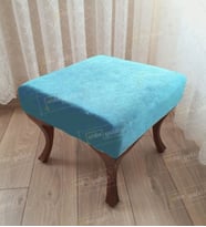 Ayak Ucu Kapı Önü Antre Düz Bench Puf Ceviz Ayak (Turkuaz)