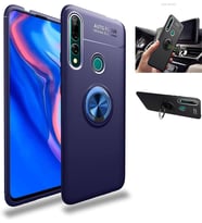Huawei Y9 Prime 2019 Yüzüklü Standlı Manyetik Kamera Kor. Kılıf (Mavi)