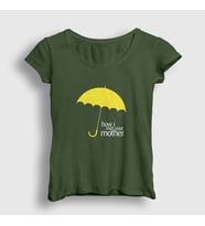 Presmono Kadın Beyaz Umbrella How I Met Your Mother T-Shirt 196061tt (Haki)