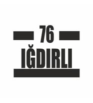 76 Iğdırlı Araba Sticker siyah 16x9 CM (Siyah)