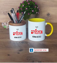 Optisyen Kalemlik, Kupa Bardak T Kişiye Özel Hediye (Model 10)