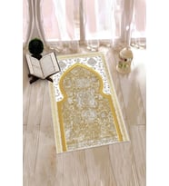 EVDEYA Dijital Baskılı Yıkanabilir Motifli Hediyelik Namazlık Seccade 70x130cm, SECCADE-26-GRİ, (Kahverengi)