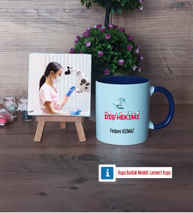Diş Hekimi Fotoğraflı Dekoratif Taş, Kupa Bardak Beyaz Hediye (Model 3)