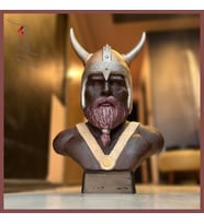 El yapımı Viking savaşçısı Ragnar büstü –benzersiz heykel, şık bir parça –Mükemel orijinal tasarım (Pembe)