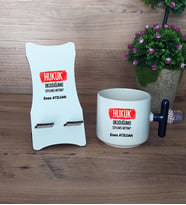  Hukuk Okuduğumu Söylemiş Miydim  Hediye Sepeti Kupa Bardak T Kulplu ve Ahşap Telefon Standı Hukuk Öğrencisine Hediye (Model 2)