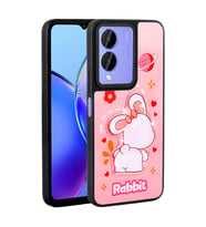 ViVo Y17s Kılıf Parlayan Kabartmalı İkonik Figürlü Amas Silikon Kapak (Pembe)