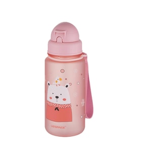 Uzspace Figürlü  400 ml Pipetli  Tritan Çocuk Su Matarası   (Pudra)