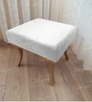 Ayak Ucu Kapı Önü Antre Düz Bench Puf Gold Ayak (Beyaz)