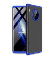 Huawei Mate 30 Lite Uyumlu GKK Kılıf 360 Derece Tam Koruma (Mavi-Siyah)