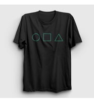 Presmono Unisex Beyaz Green Symbols Squid Game T-Shirt 260331tt (Siyah)
