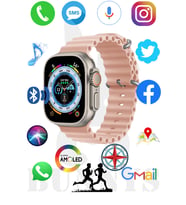 Tecno Camon Uyumlu Akıllı Saat Watch 8 Ultra 49MM AMOLED EKRAN (Pembe)