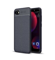 HTC Desire 12 Kılıf Deri Tarzı Niss Silikon Case (Lacivert)