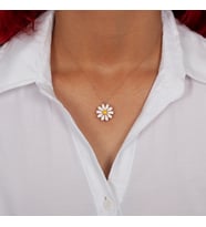 Stres Papatya Dönen Kolye- 925 Ayar Gümüş (Rose)