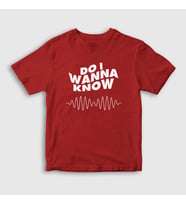 Presmono Unisex Çocuk Beyaz Know Arctic Monkeys T-Shirt 14109tt (Kırmızı)