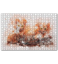 Cakapuzzle Suluboya Efekt Yavru Kediler  Puzzle Yapboz MDF (Ahşap) (500 Parça)