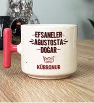 Kişiye Özel Efsaneler Ağustosta Doğar Hediye T Kupa Bardak Doğum Günü Hediyesi (Pembe)