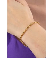 14 Ayar Altın Burgu Halat Bileklik 3.25 mm (Beyaz)