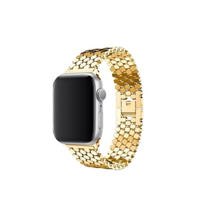 BİPOWER Apple Watch 42-44mm KRD16 Metal Kordon (Gold)