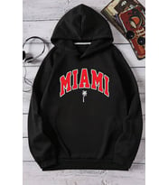 Miami Baskılı Oversize Sweatshirt (Siyah)