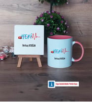 Hekim Dekoratif Taş, Kupa Bardak Kırmızı Hediye (Model 5)