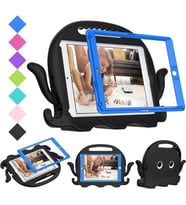 İpad 10,2-105 Ahtapot Tutmalı Yumuşak Standlı Silikon Çocuk Tablet Kılıfı (Siyah)