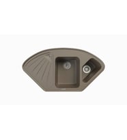 POLEX Cristalüx Granit Evye P-CR1 Tezgah Altı Ve Tezgah Üstü Mutfak Evyesi 104,5x57cm (TOPRAK-KAHVE)