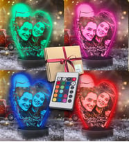 Yılbaşı Hediyesi Kişiye Özel Noel Baba Şapkalı Kalp 3d Led Gece Lambası (Karışık)