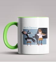 Kişiye Özel Müzik Öğretmeni Tasarımlı Siyah Renk Kupa Bardak 3 (Yeşil)