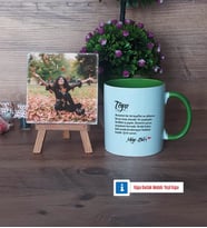 Teyzeye Hediye Fotoğraflı Dekoratif Taş, Kupa Bardak Beyaz Hediye (Model 14)