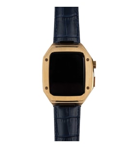 Apple Watch 7 45mm KRD-67 Kordon (Altın - Lacivert)
