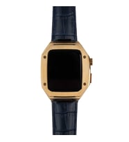 Apple Watch 7 45mm KRD-67 Kordon (Altın - Lacivert)
