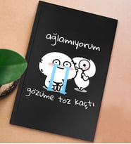 BK Gift Esprili Tasarım Serisi Sert Kapaklı Siyah Defter, Arkadaşa Hediye, Yeni İş Hediyesi, Doğum Günü Hediyesi, Anı Defteri (Model 15)