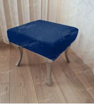 Ayak Ucu Kapı Önü Antre Düz Bench Puf Gümüş Ayak (Lacivert)