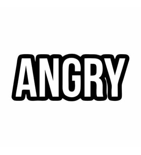 Angry Araba Sticker siyah 16x6 CM (Siyah)