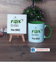 Fizik Öğretmeni Dekoratif Taş, Kupa Bardak Kırmızı Hediye Öğretmenler Günü Hediyesi (Model 13)