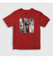 Presmono Unisex Çocuk Beyaz Three XXXTentacion T-Shirt 49330tt (Kırmızı)