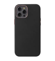 Uyumlu Model Apple iPhone 12 Pro Kılıf Magsafe Deri Lansman Kapak (Siyah)