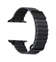 Apple Watch 44mm KRD-78 Suni Deri Kordon (Koyu Gri)