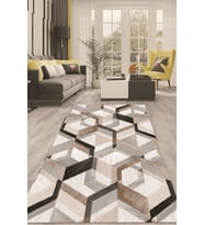 Dijital Kaymaz Taban Yıkanabilir Modern Renkli Salon Halısı Mutfak Halısı Yolluk ND-HT-175 (Kahverengi)