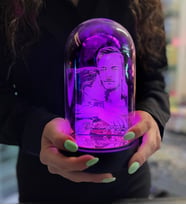 Cam Fanus Kişiye Özel Resimli 3d Gece Lambası (Pembe)