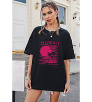 Unisex Surf Session Tasarım Tshirt (Siyah)