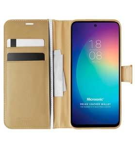 Microsonic Reeder S19 Max Pro S Zoom Kılıf Delux Leather Wallet Siyah (Gold)