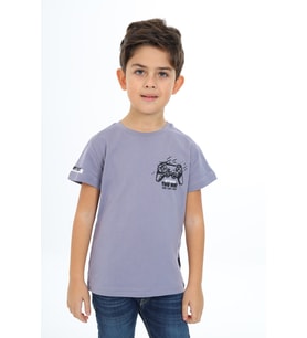 Toontoy Erkek Çocuk Baskılı Tişört (Gri)
